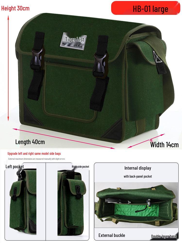 Electrician's Wear-Resistant Canvas Crossbody Tool Bag