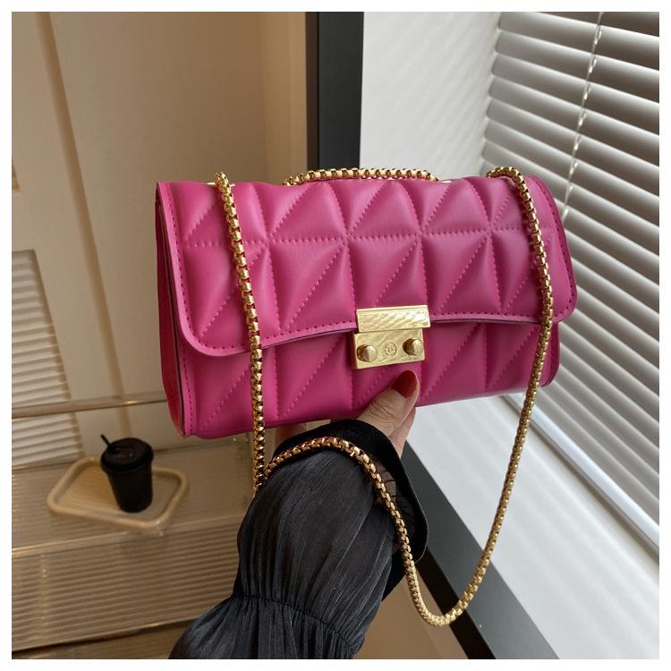 

Осенняя однотонная вышивальная нить 2025 года, новый модный дизайн, тренд, текстура, замок, портативная сумка через плечо для женщин роза розовый