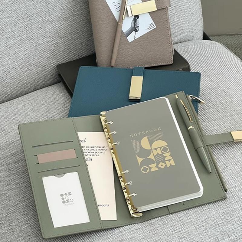 A6 Pu Leather Business Office Loose-Leaf Notebook Journal Binder Diary Planner Organizer Notepad School Stationery Quality