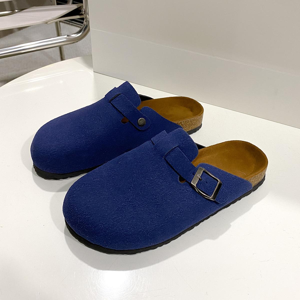 

2024 большой размер Boken сумка голова полудрагоценный камень одна педаль сандалии женская летняя одежда круглая голова полудрагоценный камень ленивые туфли 44