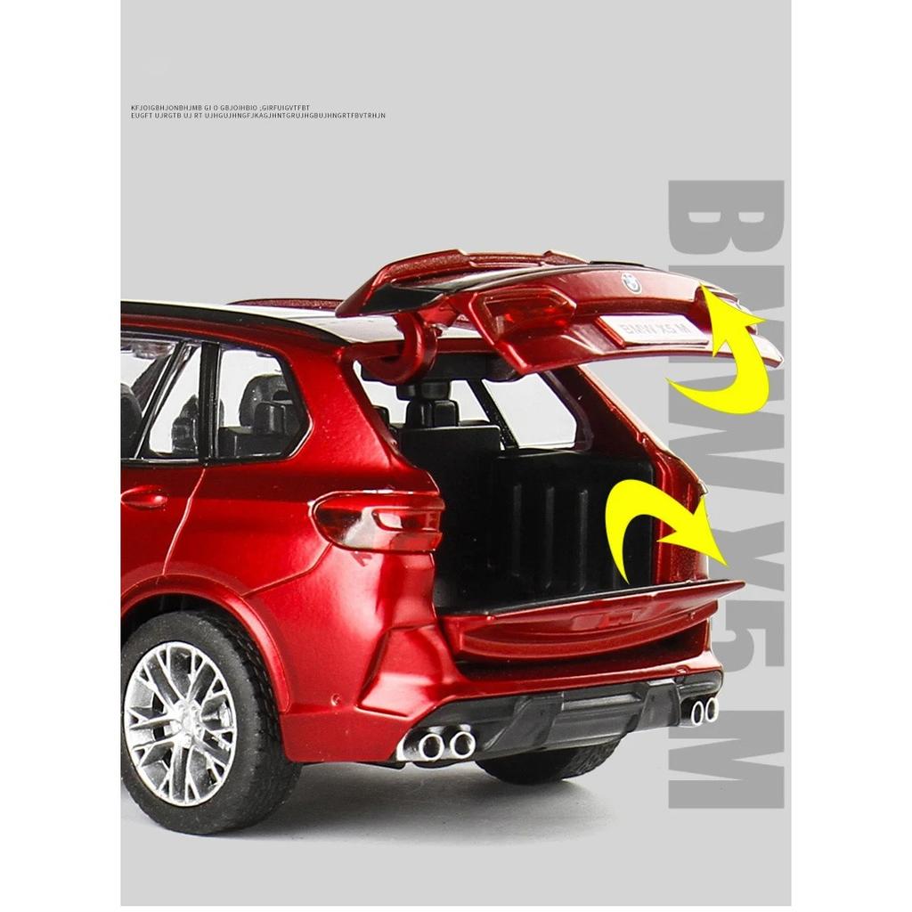 1/32 BMW X5M SUV Stopowy Samochód Odlewany i Pojazdy Zabawkowe Model Samochodu Dźwięk i Światło Samochód z Napędem Wstecznym Zabawki Samochodowe dla Dzieci Prezenty
