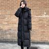 Giacca imbottita in piuma e cotone di media lunghezza per donna, nuovo stile invernale, sopra il ginocchio, stile studente, ampia, taglia grande, giacca imbottita in cotone ispessita, cappotto, tuta a pane