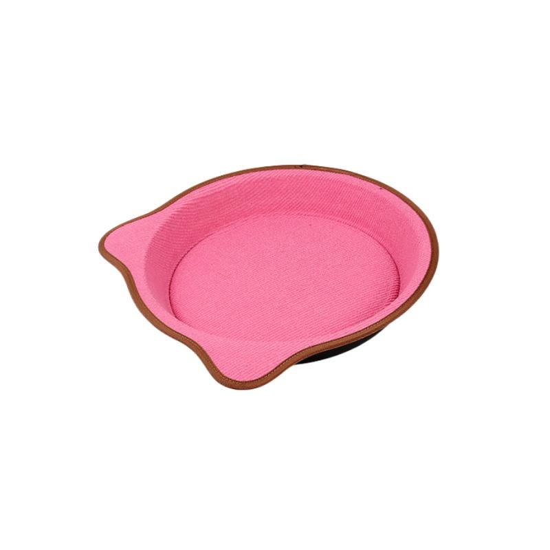 OUWO Cat Scratch Board Nest Cat Nest Mat Cat Paw Board Rubbing Cat Toys Cat Supplies Cartoon Circular Velour Nest