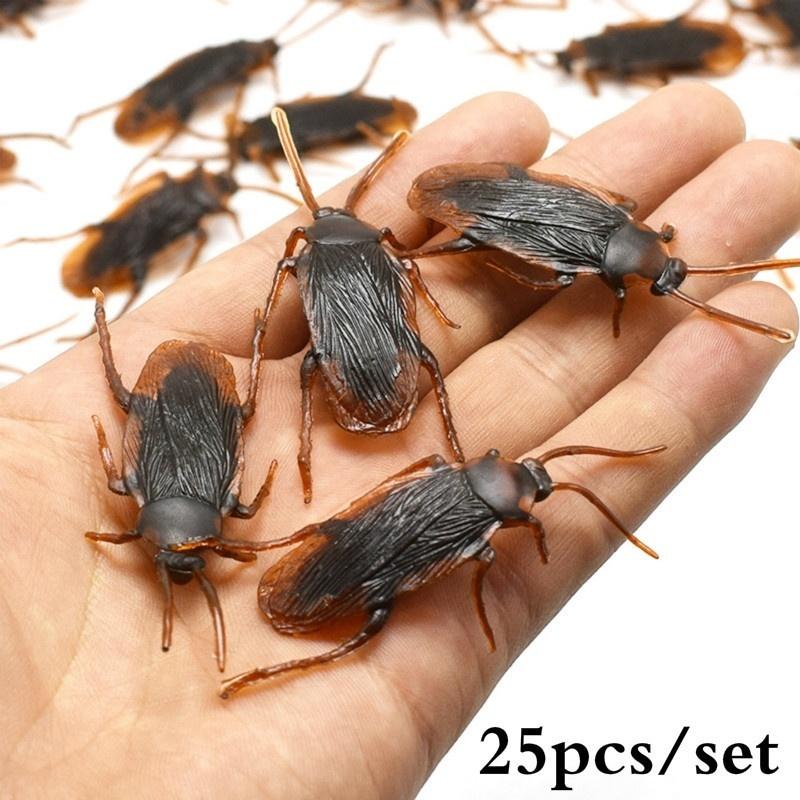 

25pcs/set Funny Fake Cockroach Halloween Decoration Jokes Pranks Maker Novelty Tricks Simulation False Cockroach Toys 25pcs/set серый