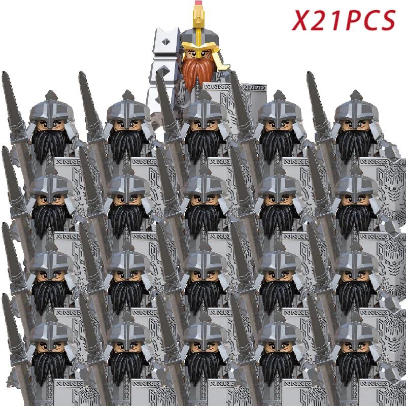 Medieval Knights Elf Dwarf Uruk-hai Mini Figures Armor Helmet Accessories Building Blocks DIY Bricks Toys For Kids Boys Gift