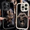 Phone Case for iPhone 17 Air 16E 15 16 Pro Max Grim Reaper Skeleton Funny Style Cover 14 Plus 13 12 Mini Soft Shell Silicone Fun