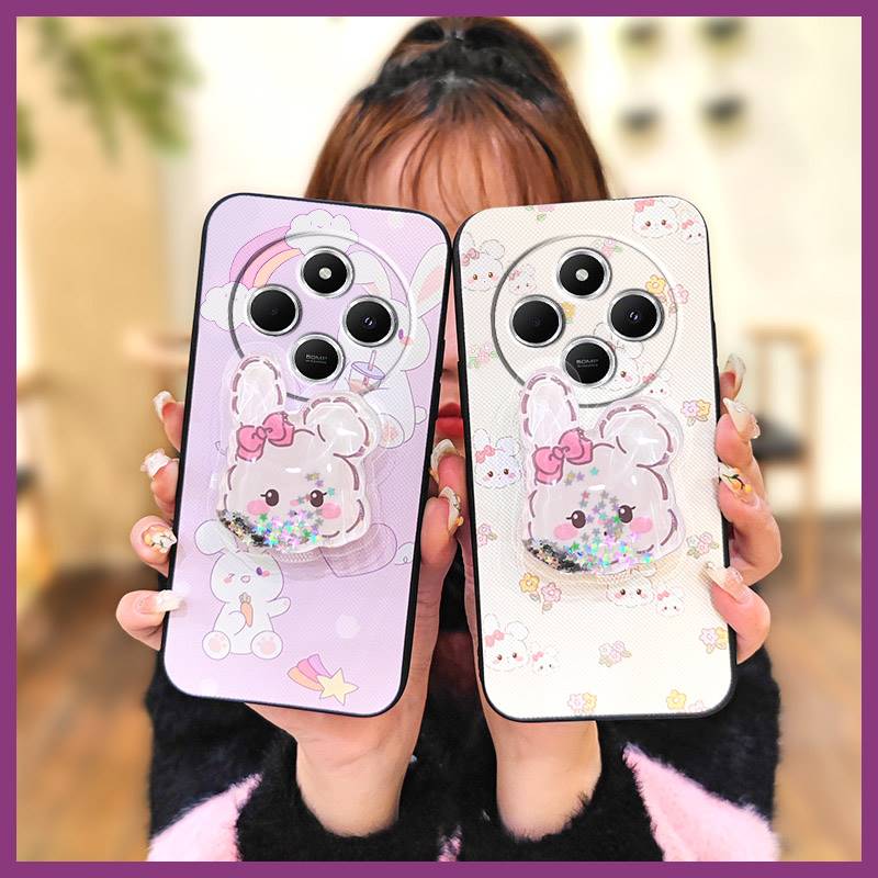 Silicone Dirt-resistant Phone Case For Redmi A4 5G Durable Cute Waterproof Quicksand protective Cartoon Soft Case TPU