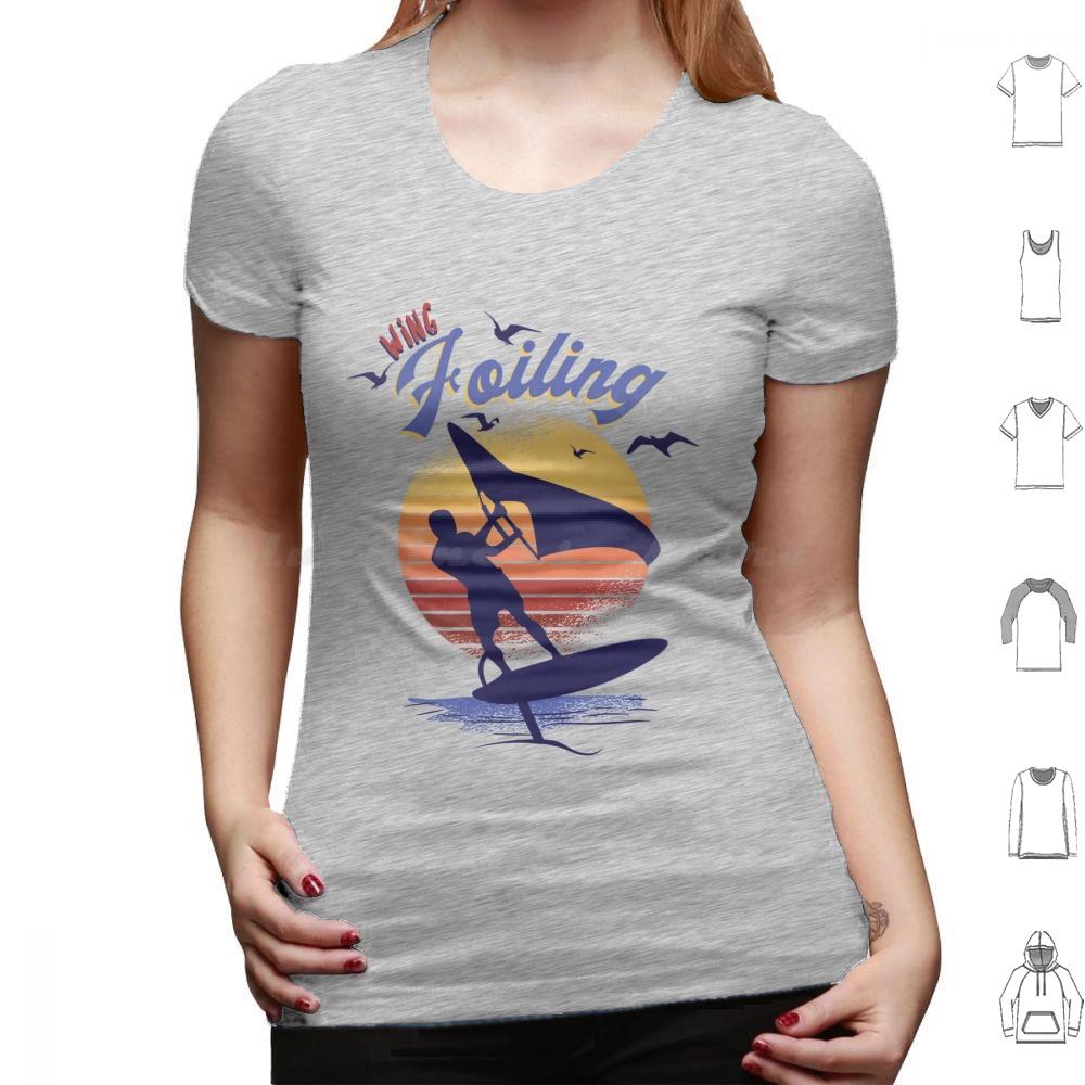 Wing Foiling Surfing Surfer Gift T Shirt Cotton Men Women DIY Print Wing Foiling Wing Foiling Surfing Surfer Idea Vintage Surf