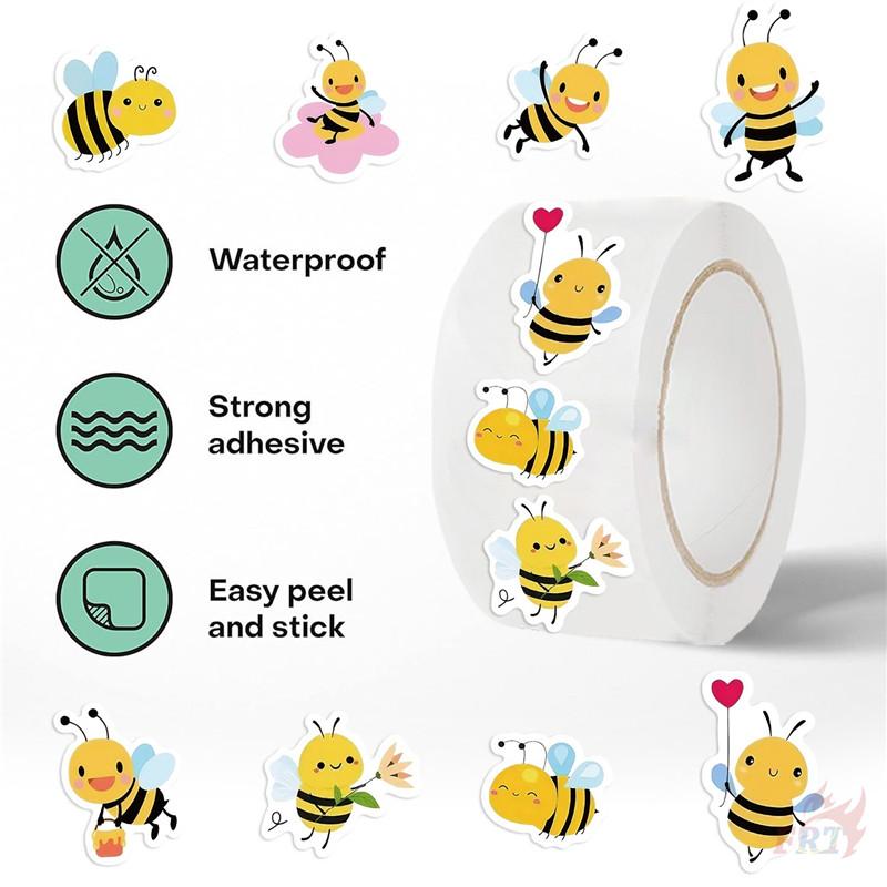 500 Buc/Rola Q Autocolante Amuzante cu Albine Recompense pentru Copii - DIY Albume Scrapbook Decor Etichete de Sigiliu Decalcomanii