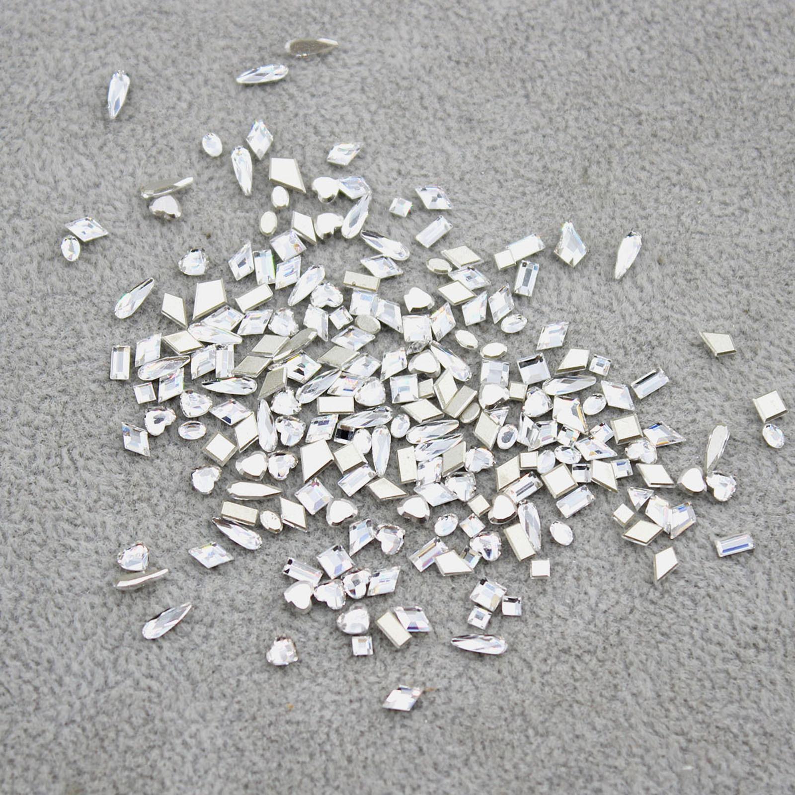 Супер вспышка K9 белый кристалл плоский обратный край нейл-арт алмазная призма 1:1 Имитация перевернутого края Хуази не отваливается от нижнего нейл-арта 100 small bags