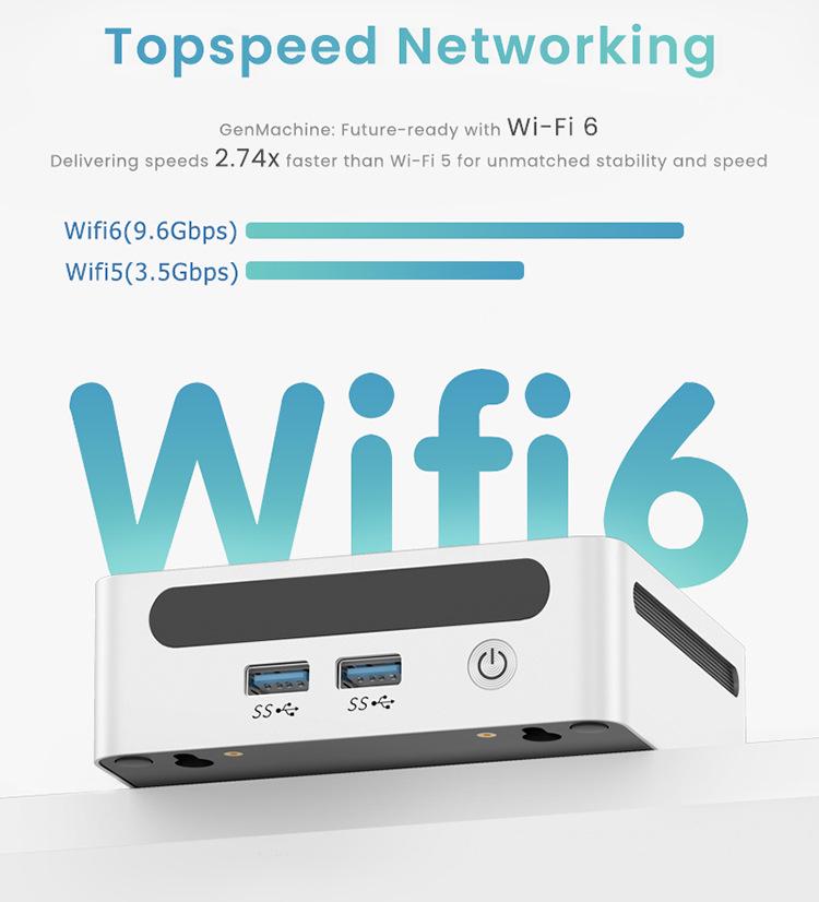 GenMachine Mini PC with AMD Ryzen R7-7730U for Office, Home, and Gaming