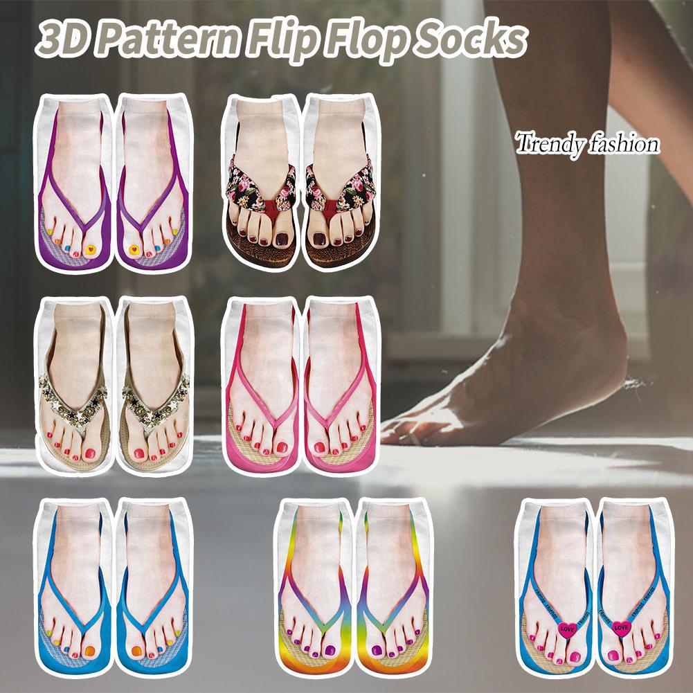 Schattige Voetprint 3D Sokken Voor Dames Kawaii Lage Enkel Femme Meisjes Katoenen Sokken Casual Grappig Creatieve Sokken Gelukkig Calcetines