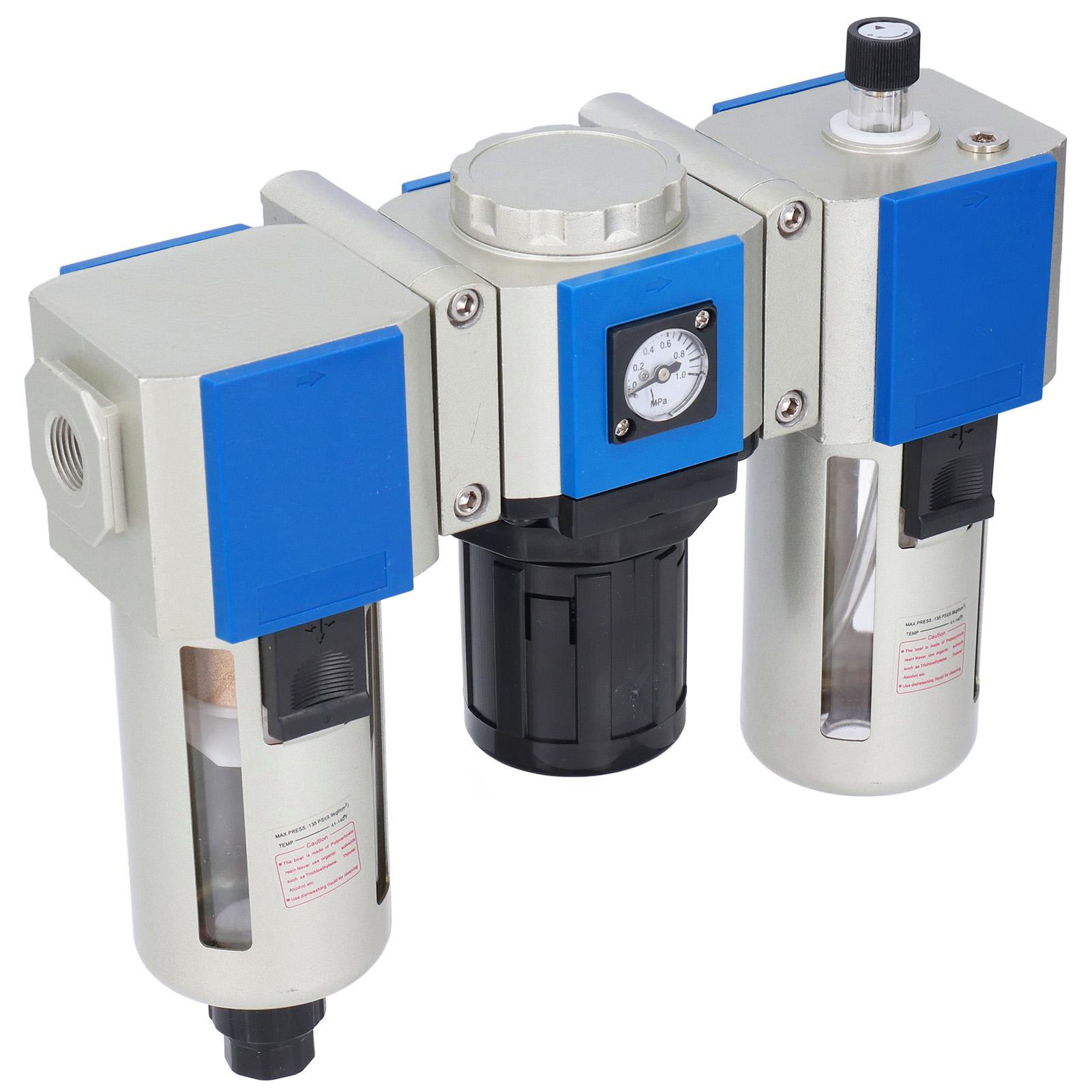 

3 Stage Air Filter Pressure Regulator Compressed Air Lubricator Combination 160CC Cup CapacityGC400‑15