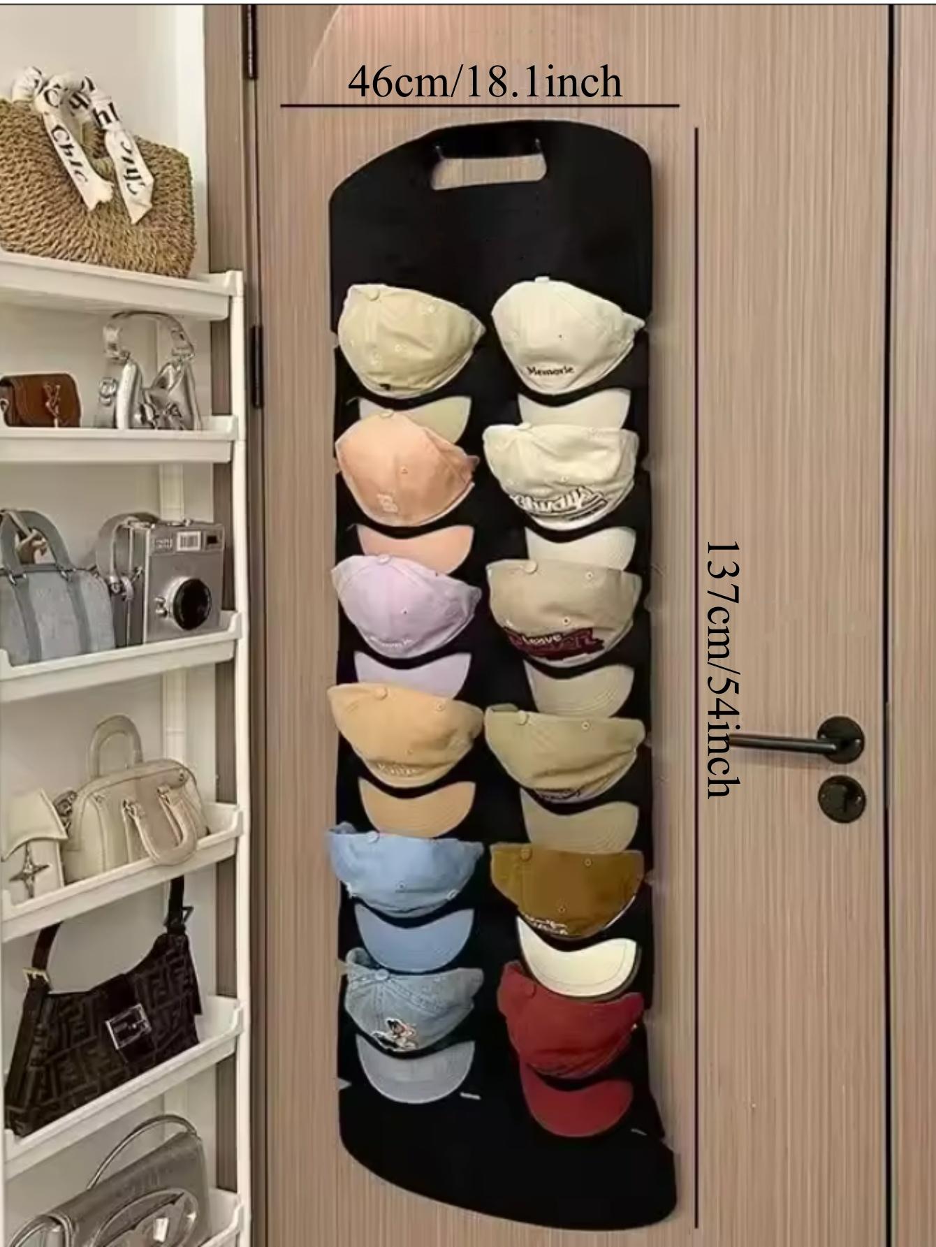 

Felt Baseball Cap Storage Hanging Bag 6/12 Pockets Visible Hat Storage Holder Foldable Save Space Hat Display Rack Household