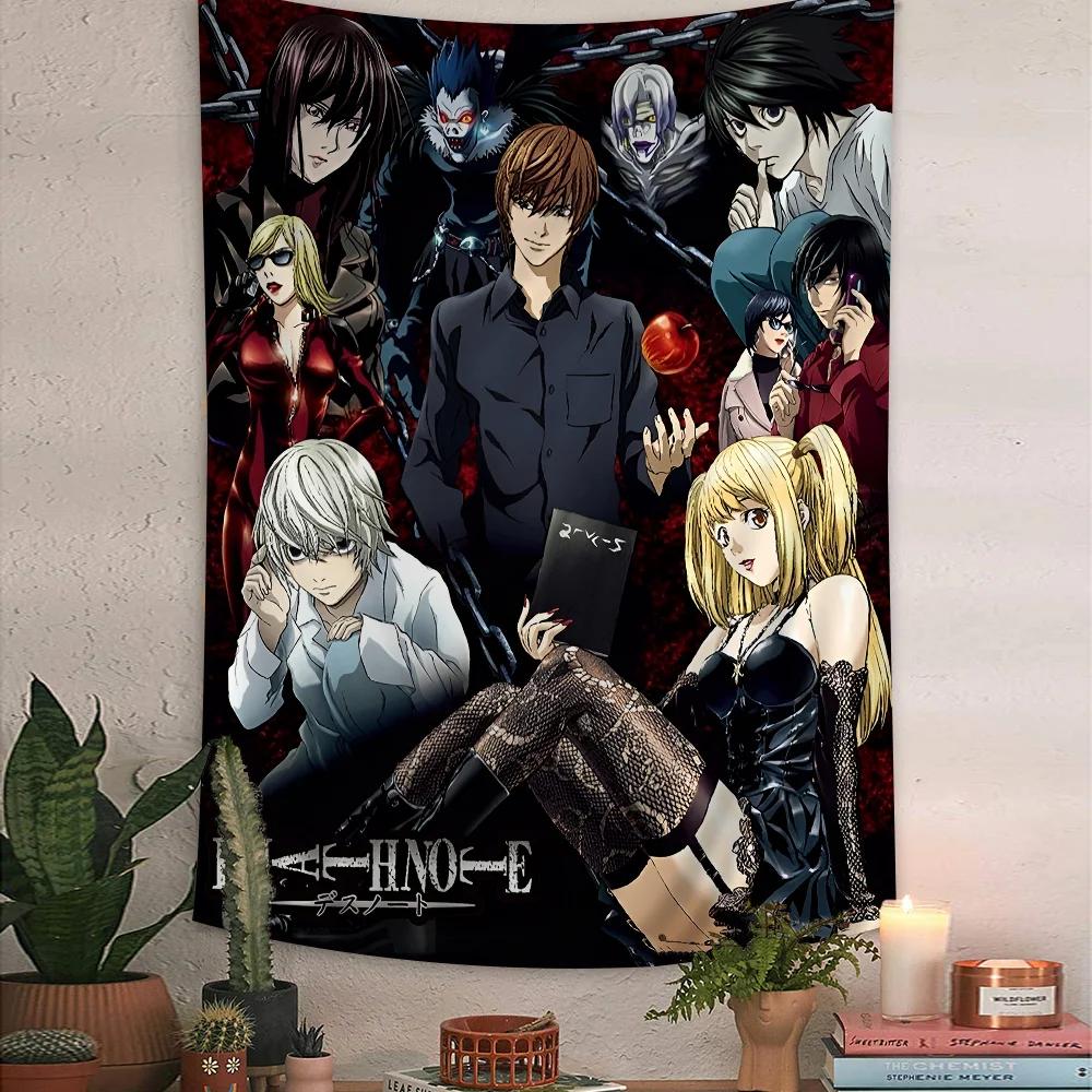 VIKAMA Death Note L Tapestry Sweet And Dark Aesthetic Design 2D Flat Perfect for Otaku Decor Bedroom Wall Styling