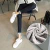 Winter Plush Thickened High Waist Jeans Women's Black and Blue Slim Leggings Casual Elastic Long Pants