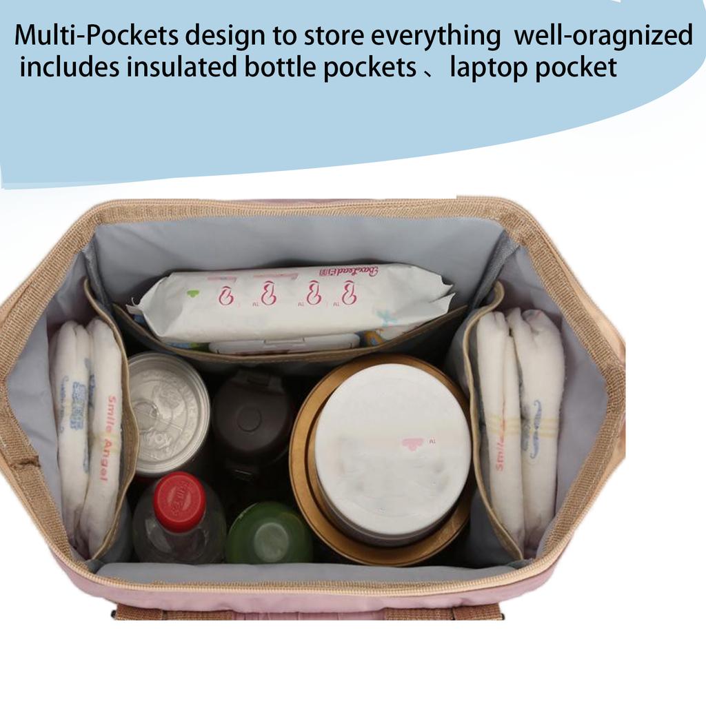 Mommy backpack with large capacity, lightweight and insulated backpack for outdoor travel, portable and multifunctional