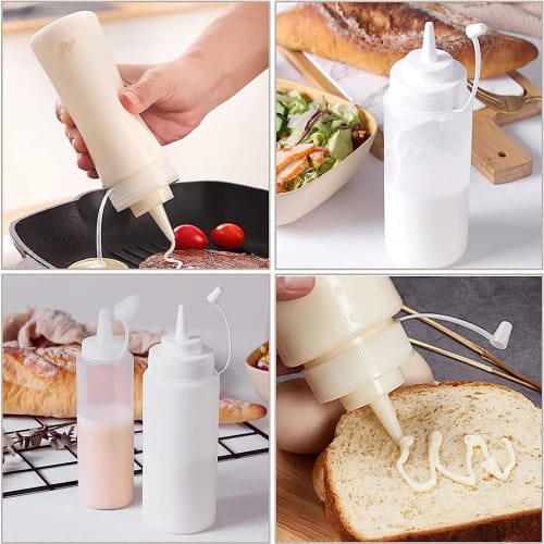 10-Piece 800ML Multi-Purpose Condiment Dispenser Bottle Set with Leak-Proof Caps, Sauce Dispenser, Condiment Container, Squeeze Bottle