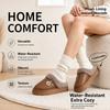 Unisex Closed-Toe House Slippers with Plush Lining, PU Upper, Thick EVA Sole and Slip-On Design for Indoor Winter Wear