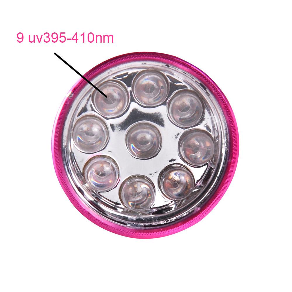 

Mini Flash Light for LED UV Gel Curing Lamp Light Handheld Nail Dryer Nail Flashlight 9 LEDs 395nm UV Flashlights розовый