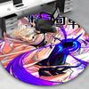 1pc Anime Cartoon Design Round Carpet - Giorno Giovanna from JUMP Series, Office Chair Mat, Non-Slip Rug for Home Decor, Gift, Suitable for Office, Li