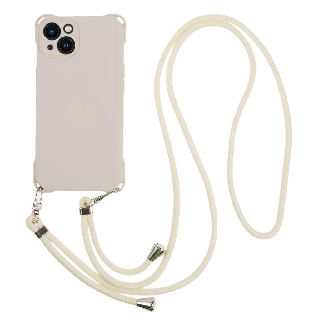 Phone Cover for iPhone 13 6.1 inch Four Corner Thickened Anti-drop TPU Phone Case with Hanging Rope