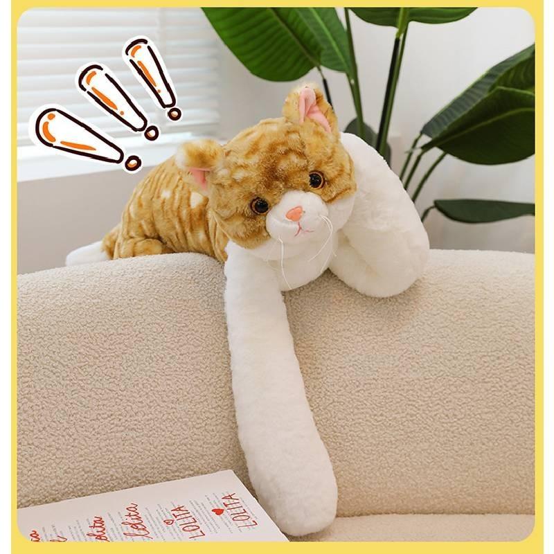 Adorable Cuddly Cat Plush Toy Cute Orange Tabby Stuffed Animal For Kids And Home
