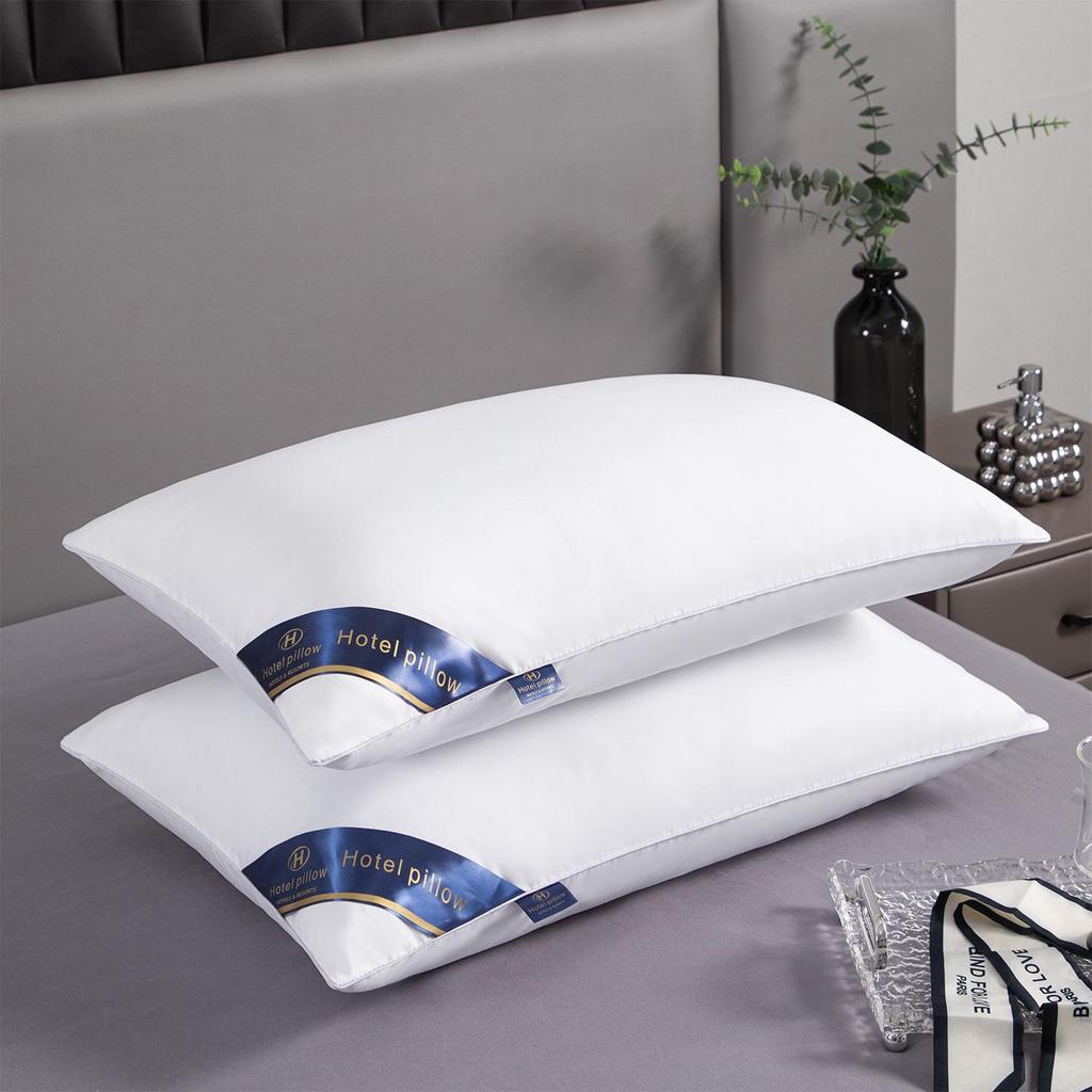 New Hotel-Style Feather Velvet Side Sleeper Pillow - Custom Solid Color for Guesthouses