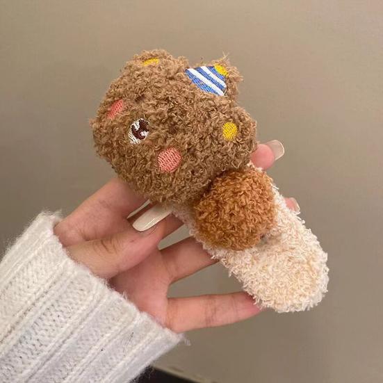 Colorful Lamb Headband Anti-Slip Soft Plush Face Washing Hair Pin Cartoon Bear Decor Makeup Hair Hoop