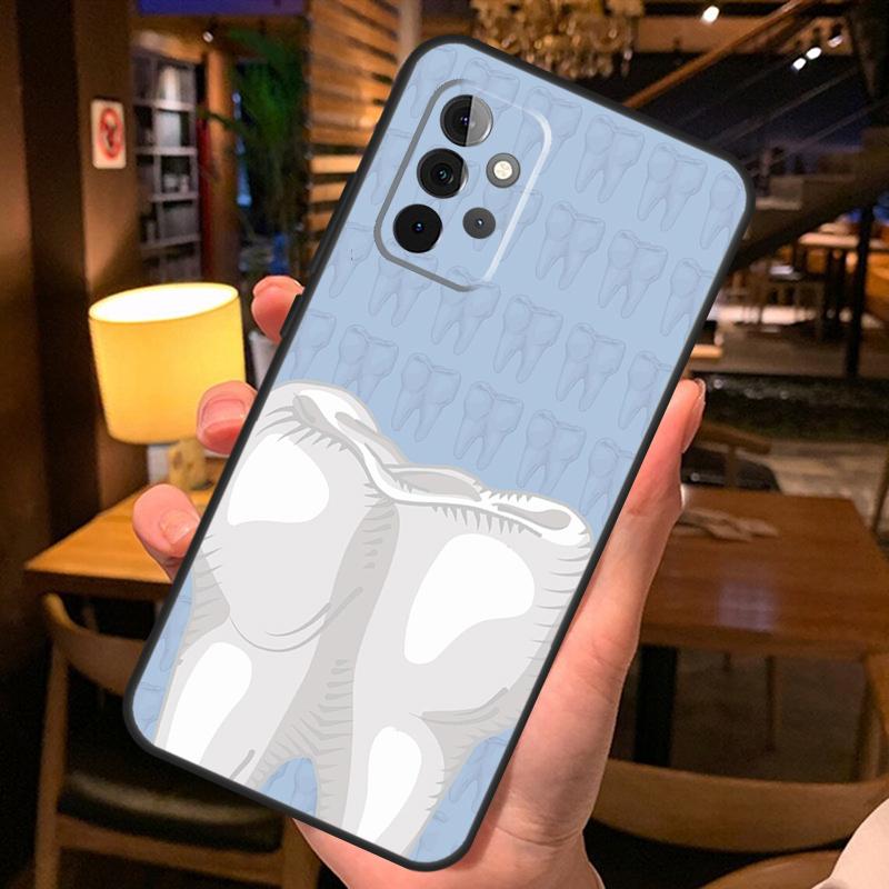dentist tooth pattern Case For Samsung Galaxy A56 A36 A54 A34 A14 A06 A16 A26 A12 A32 A52 A13 A33 A53 A15 A35 A55