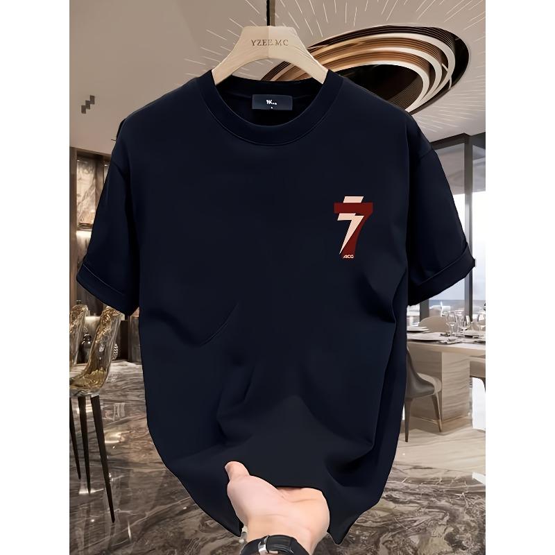 Plus-Size Men'S Trendy Short-Sleeve T-Shirt for Young Men, Made of Pure with Print Designs