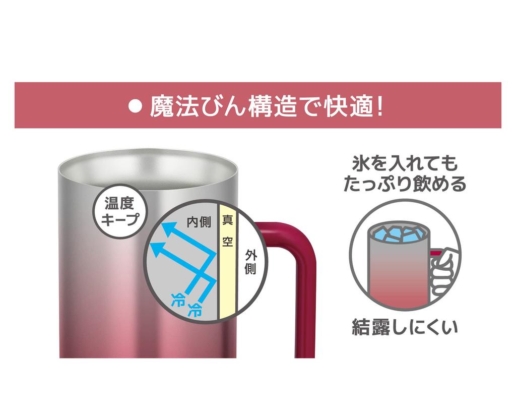 Thermos Vacuum Insulated Mug Sparkling Red Beer Mug Day Gift Men Women Birthday Present 0.72L JDK-720C SP-R Father's