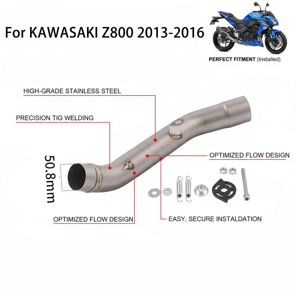 Kawasaki Z750/Z800 (07-16) Stainless Steel Mid-Pipe Exhaust Adapter Z800 2013-2016 Silver