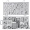 200PCS Mixed Size Compression Spring Kit Stainless Steel Repair Tool Extension and Compression Springs Kit Silver Boxed