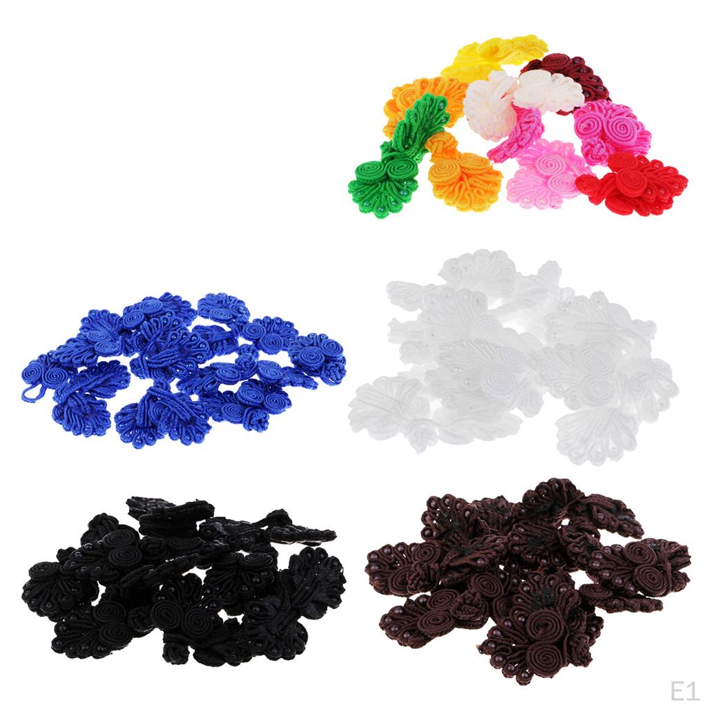 10 Pair Multicolor Loop Braid Chinese Frog Buttons Decorative Crafts
