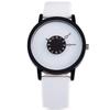 ZooooM Literal Simple Wristwatch, Simple Fashion Accessory with Inner Hands, Fun Casual Style for Men and Women (White) ZM-SINDOKEI-WH