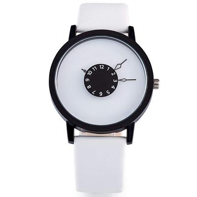 ZooooM Literal Simple Wristwatch, Simple Fashion Accessory with Inner Hands, Fun Casual Style for Men and Women (White) ZM-SINDOKEI-WH