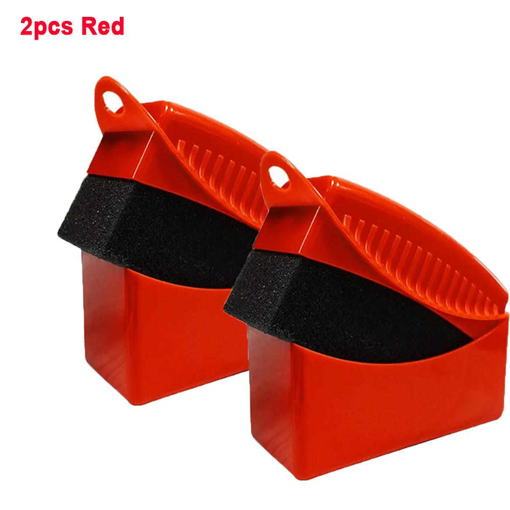 2PCS Car Tire Waxing Polishing Rim Trim Contour Details Polishing Sponge Brush Wiping Cleaning Tire Wiping Car Brush