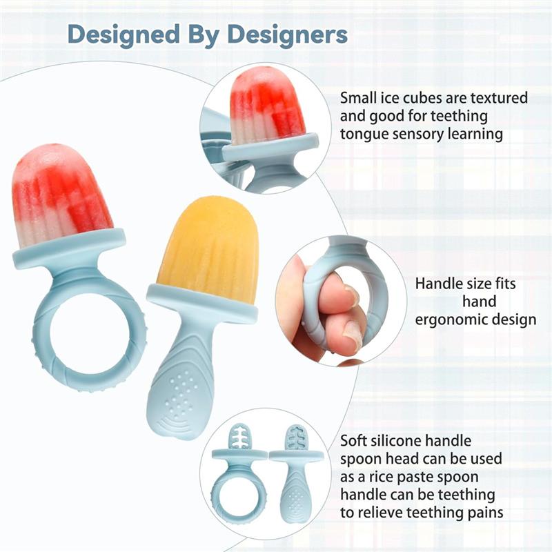 Silikonowe foremki na lody dla dzieci z patyczkami, Mini foremki na lody dla niemowląt, Foremki na lody z mleka matki do łagodzenia bólu podczas ząbkowania