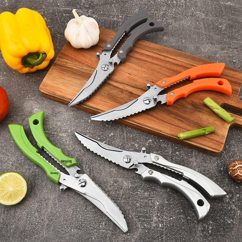 Stainless Steel Multifunctional Kitchen Scissors for Cutting Chicken Bones and Hard Objects