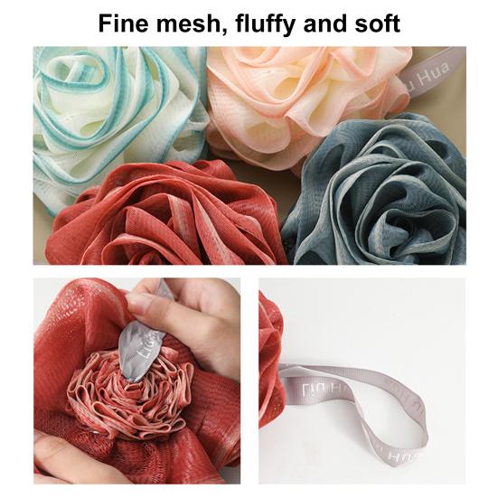 Bath Ball Ultra Soft Fast Foaming Fine Mesh Rose Shower Loofah Exfoliating Pouf Ball Bathroom Accessories