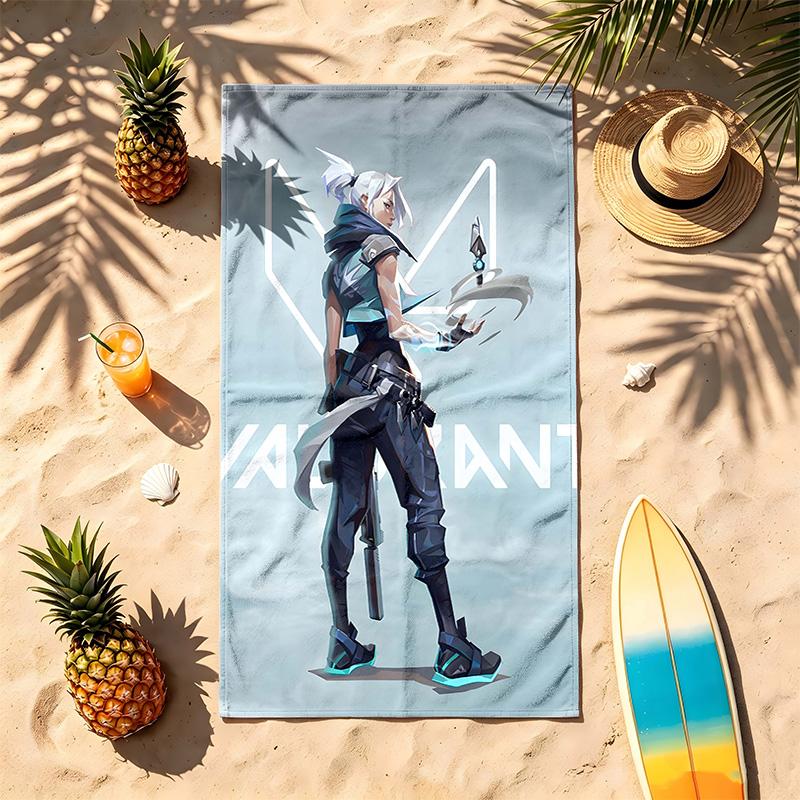 VALORANT (14) Theme Beach Towel Sand Resistant Soft And Comfortable Suitable For The Pool Camping Yoga And Diving A Travel