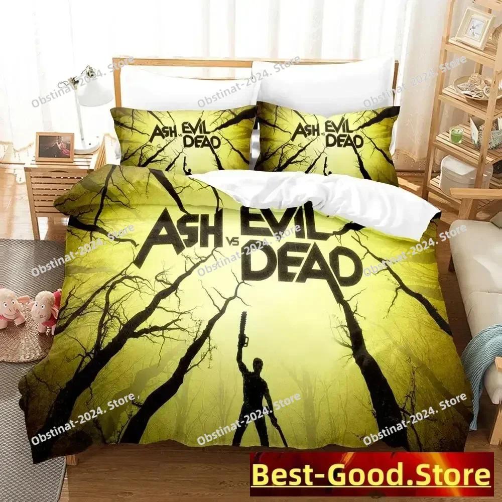 Ash VS Evil Dead Bedding Set Single Twin Printed Bed Set With Pillowcase Bed Duvet Cover Soft Single Double Queen King Size