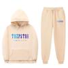 Unisex Oversized Hoodie Jogger Set With Letter Print Thick Cotton Warm Tracksuit Winter Casual Sportwear