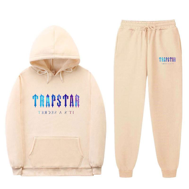 Unisex Oversized Hoodie Jogger Set With Letter Print Thick Cotton Warm Tracksuit Winter Casual Sportwear