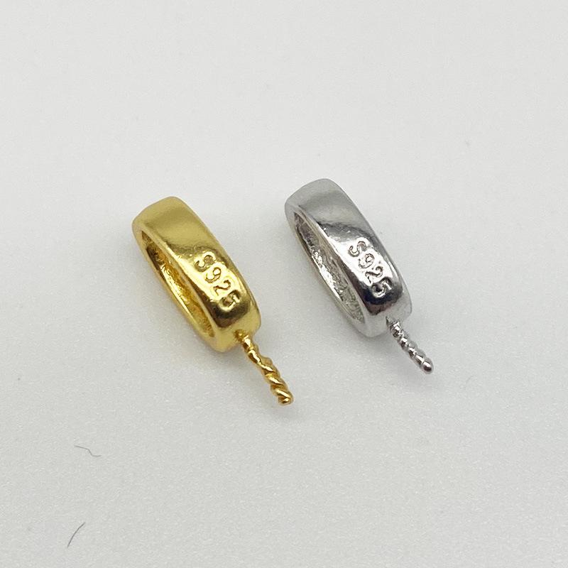 Yansheng S925 Sterling Silver Diamond-Inlaid Pearl Pendant Holder for DIY Necklace Charm