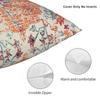 Aztekische Terrakotta Boho Quadratische Kissenhülle 18x18 Zoll Vintage Persisch Rost Retro Teppich Dekorative Zierkissenhülle für Sofa Bett