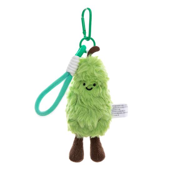 Cute Fruit Vegetable Keychain with Portable Hanging Buckle Plush Backpack Charm Skin-Friendly Squeeze Toy Stress Relief Fidget Gift for Kids Adults
