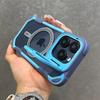 Armor Fold Lens Stand Protection Magsafe Case For iPhone 16 13 12 14 15 Pro Max Plus Magnetic Wireless Charging Shockproof Cover