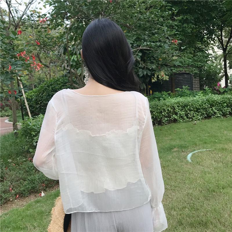Chiffon Sun Protection Cardigan with Camisole - Long Sleeve Fairy Shawl